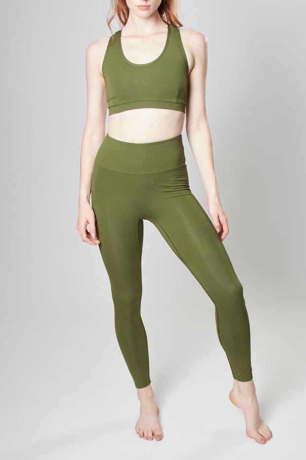 High Waisted Leggings - Khaki