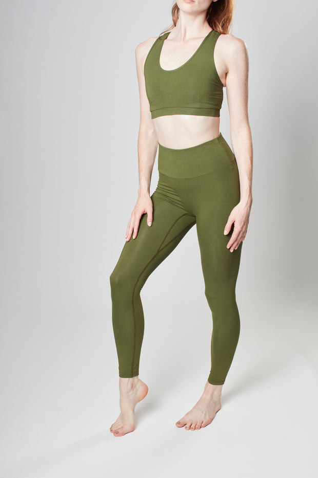 High Waisted Leggings - Khaki